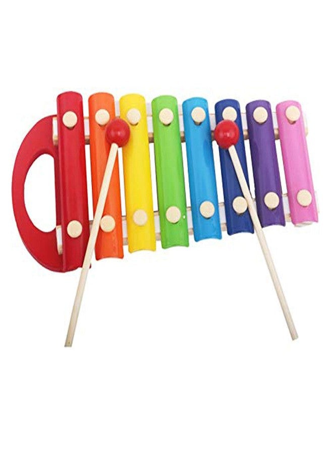 Crazycrafts Wooden Xylophone with 8 Notes for Kids with Handle (Multicolour) - Image 1